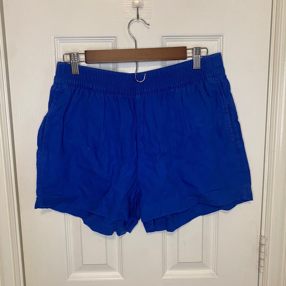 Old Navy Linen Blend Comfort Waistband Shorts Sapphire Sky Blue Women's Medium
